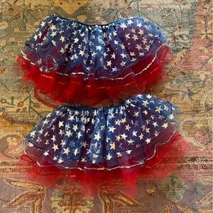 American Stars Red Blue Tulle Skirt TUTU --Set of 2 Patriotic